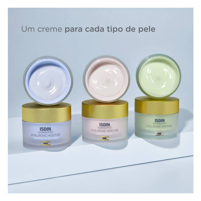 ISDIN Creme Anti-Idade para Pele Oleosa Isdinceutics Hyaluronic Moisture Oily Skin