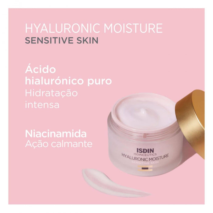 ISDIN Creme Anti-Idade REFIL para Pele Sensível Isdinceutics Hyaluronic Moisture Sensitive Skin - 50g